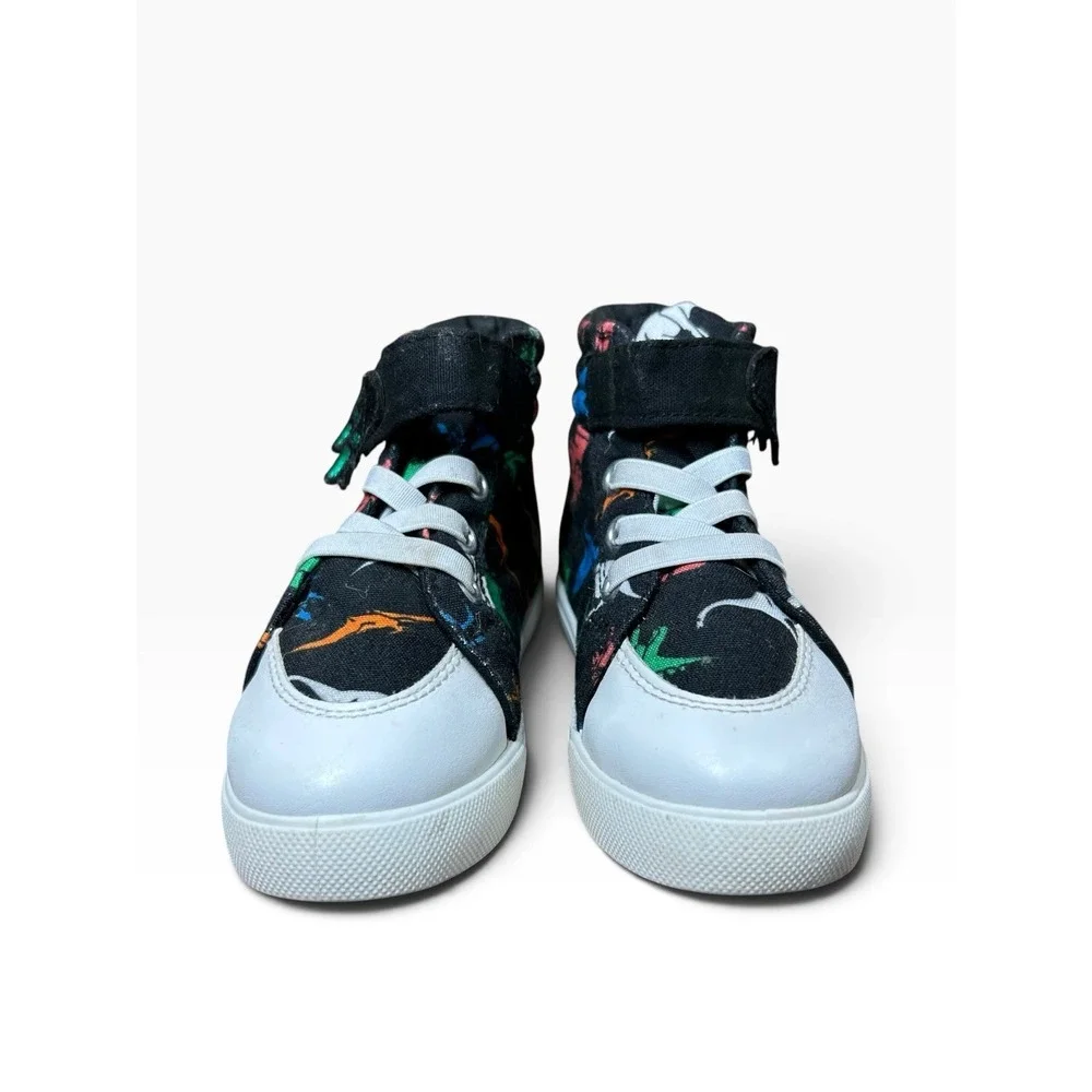 FabKids Kids Dino Dino Black High Top Sneakers Shoes Boy Dinosaurs Toddler Sz 8